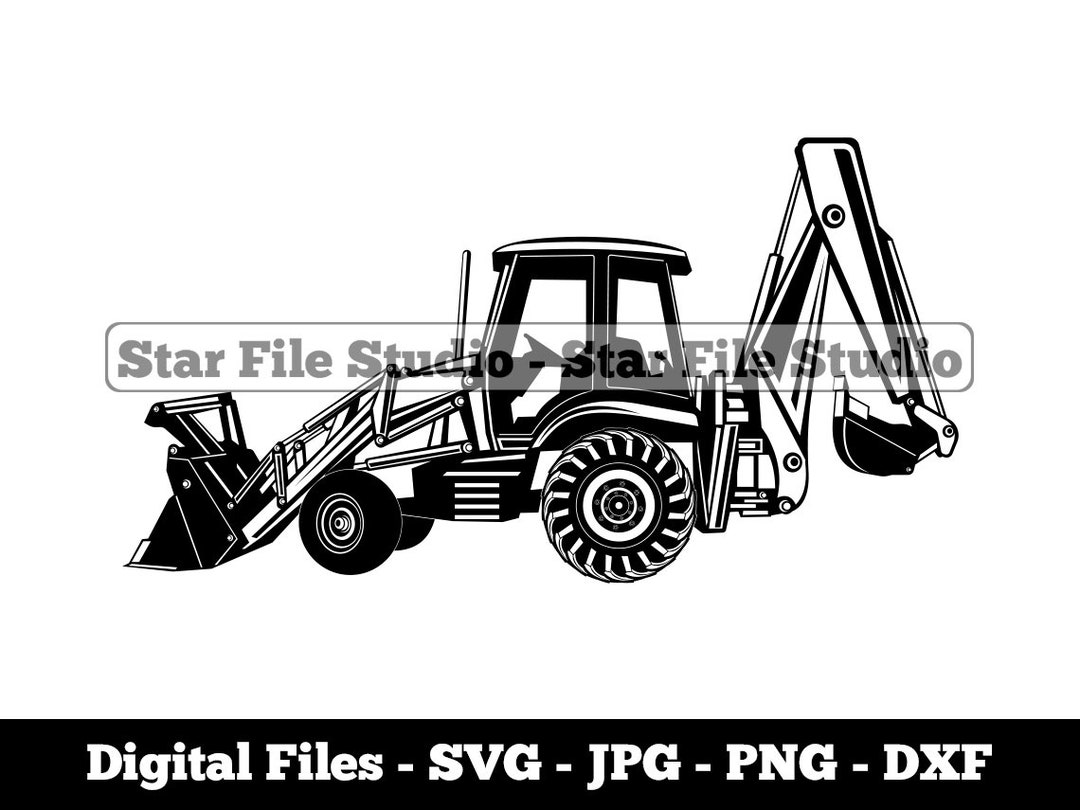 Backhoe Loader Svg, Backhoe Svg, Heavy Equipment Svg, Excavator Png