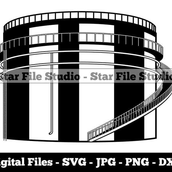 Cylindrical Oil Tank Svg, Petroleum Storage Svg, Gas Svg, Oil Tank Png, Oil Tank Jpg, Oil Tank Files, Oil Tank Clipart