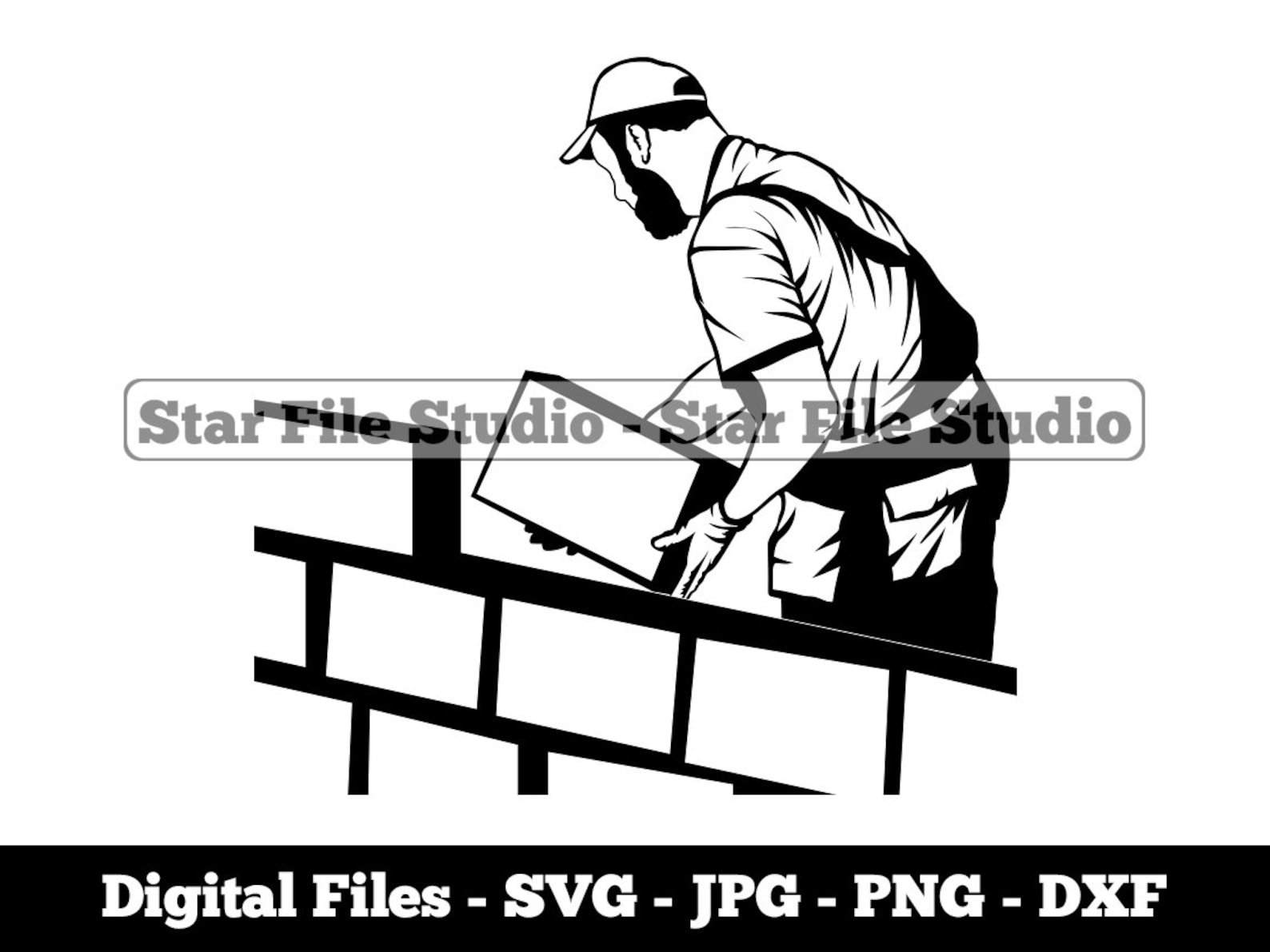 Brick Mason 4 Svg Construction Svg Contactor Svg Brick Etsy