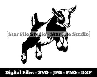 Jumping Baby Goat #2 Svg, Goat Svg, Farm Animals Svg, Baby Goat Png, Baby Goat Jpg, Baby Goat Files, Baby Goat Clipart