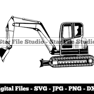 Mini Excavator #4 Svg, Excavator Svg, Heavy Equipment Svg, Excavator Png, Excavator Jpg, Excavator Files, Excavator Clipart