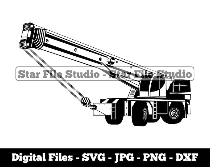Crane Rigging Svg 30-50T Rough Terrain Crane SVG - PNG - Dxf Vector Art - Cricut ...