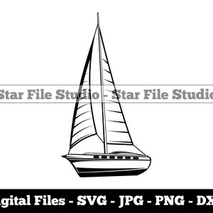 Sailboat #3 Svg, Sailing Svg, Sail Boat Svg, Sailboat Png, Sailboat Jpg, Sailboat Files, Sailboat Clipart