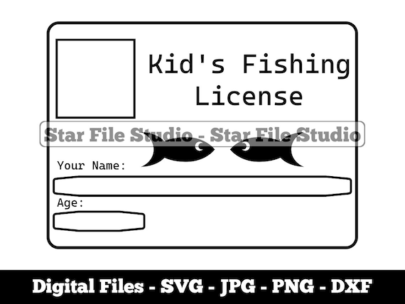 JR Fishermans License Template #2 Svg, Kids Fishing License Svg, Fishing  Svg, Fishing Png, Fishing Jpg, Fishing Files, Fishing Clipart