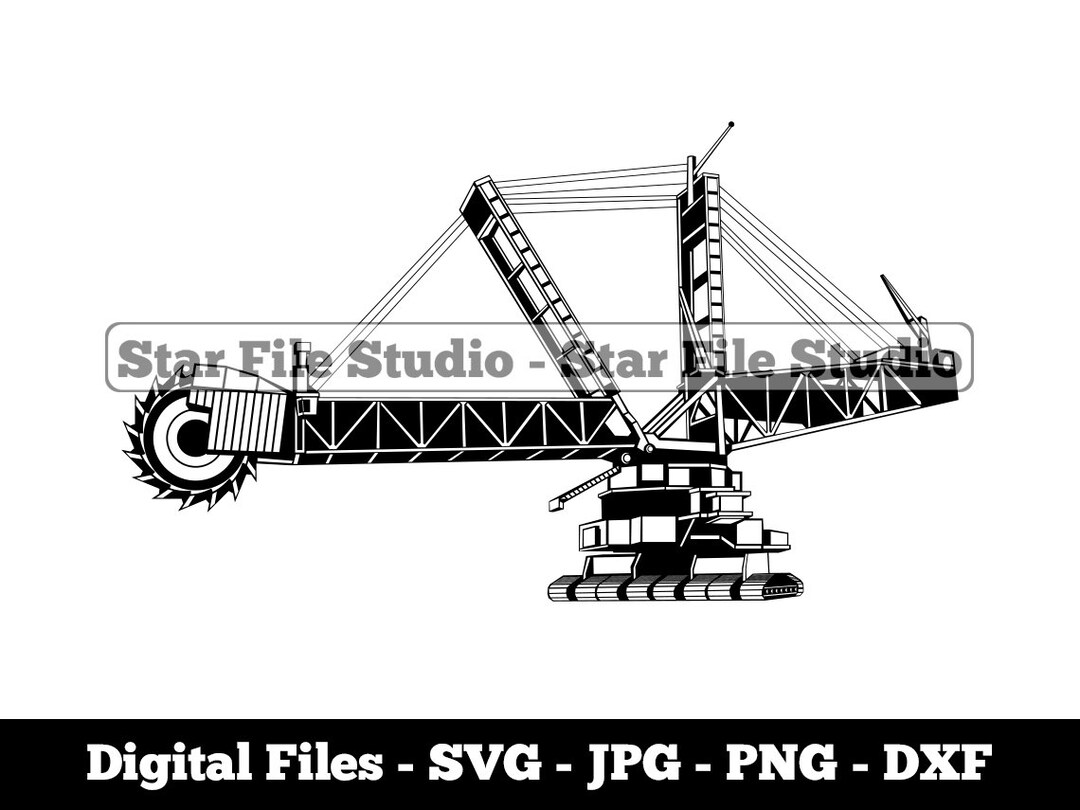 Bucket Wheel Excavator 3 Svg, Mining Svg, Heavy Equipment Svg, Excavator Png, Excavator Jpg