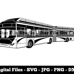 ストレッチ バス #4 SVG、バス SVG、連節バス SVG、公共交通機関 SVG、バス PNG、バス Jpg、バス ファイル、バス クリップアート