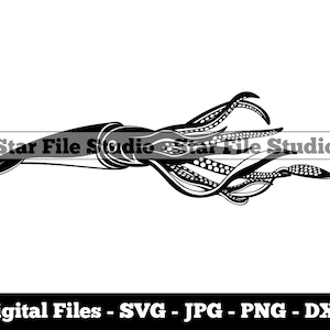 Squid #2 Svg, Squid Svg, Sea Creatures Svg, Squid Png, Squid Jpg, Squid Files, Squid Clipart