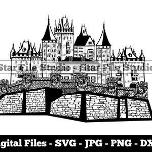 Castle #4 Svg, Fortress Svg, Fortification Svg, Castle Svg, Castle Png, Castle Jpg, Castle Files, Castle Clipart