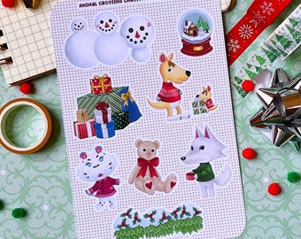 Christmas AC Sticker Sheet | Holiday Stickers | Christmas Sticker Sheet | Holidays | Christmas Gift | Glossy Sticker Sheet | Kawaii