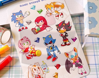 Sonic and Friends Sticker Sheets | Video Games Stickers | Sonic | Sticker Sheet Bundle | Cute Stickers | Sticker Sheet Set | Decals