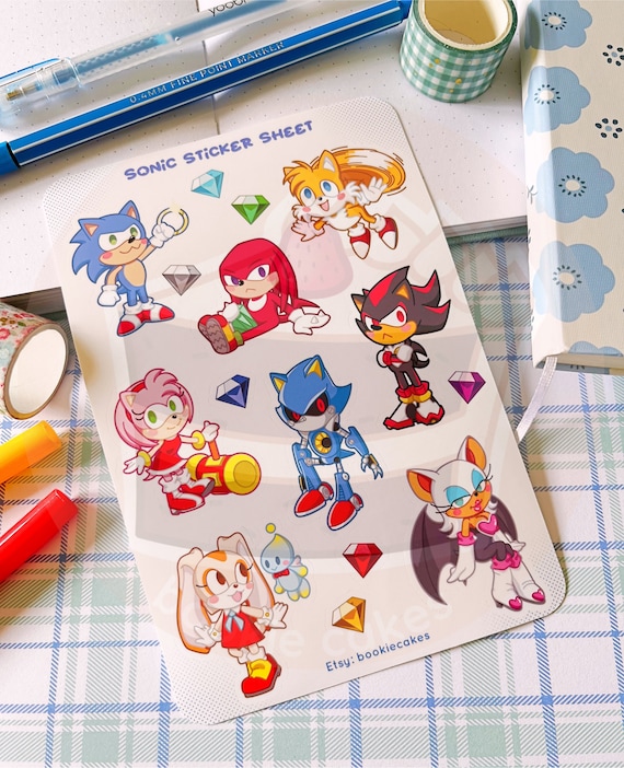 Sonic and Friends Sticker Sheets | Video Games Stickers | Sonic | Sticker Sheet Bundle | Cute Stickers | Sticker Sheet Set | Decals