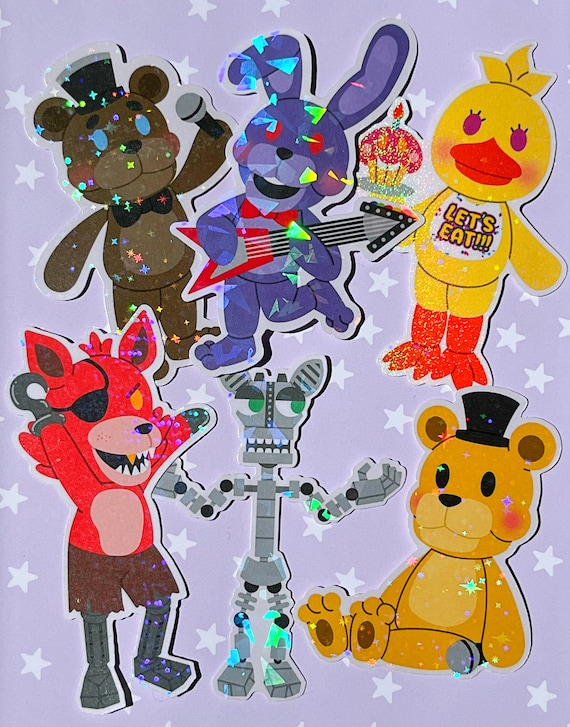 FNAF Sticker Pack | Sticker packs | Video Game Stickers | Holo Stickers | Cute Holo Stickers | Horror Game| Decal Stickers | Creepy Decals