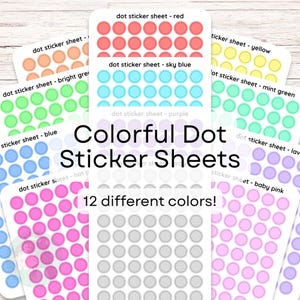 Colorful Dot Planner Stickers | Transparent Vinyl Time Blocking Markers (12 Colors)