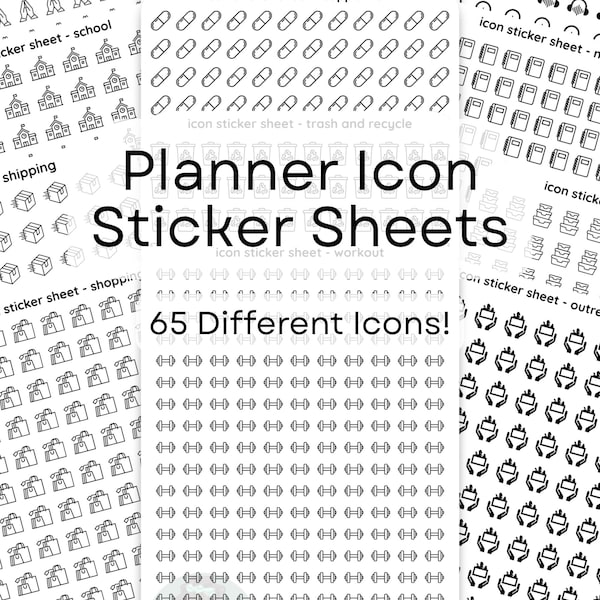 Mini Icon Planner Stickers | Functional Calendar Labels | Journal Icons | Matte Stickers