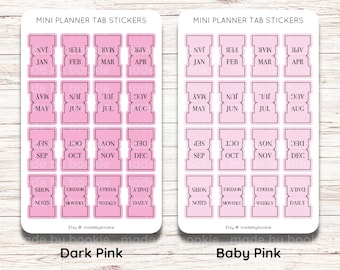 Mini Planner Tabs | Planner Tabs | Month Tab Stickers | Colorful | Pastel Rainbow | Monthly Divider Stickers | Cute Tabs Stickers | Handmade