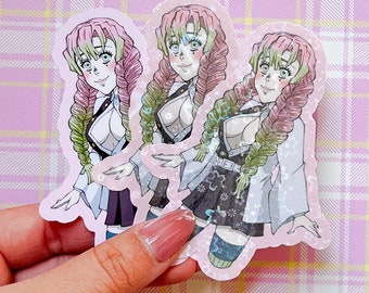 Anime Girl Die Cut Sticker | Glossy Vinyl Sticker | Anime Sticker | Holographic Vinyl Sticker | Cute Anime Sticker | Die Cut Sticker | Decal