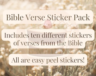 Bible Verses Die Cut Sticker Pack | Christian Stickers | Bible Verses | Easy Peel Stickers | Faith Base Decals | Sticker Pack | Decals