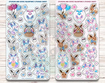 Sylv and Eev Valentine's Day Holographic Sticker Sheet