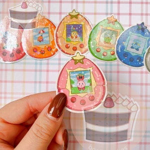 Holographic Poyo Tamagotchi Stickers | Poyo Character | Cute Poyo Kawaii | Kawaii Decals | Poyo Stickers | Nostalgic Toys | Nostalgic | Y2k