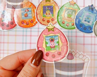 Holographic Poyo Tamagotchi Stickers | Poyo Character | Cute Poyo Kawaii | Kawaii Decals | Poyo Stickers | Nostalgic Toys | Nostalgic | Y2k