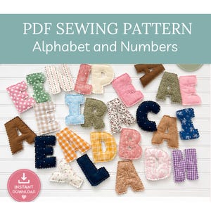 Fabric Alphabet Pattern PDF, Fabric Letter Pattern, DIY Banner Pattern, Stuffed Letters, A-Z Templates, Numbers 0-9, Baby Name Banner