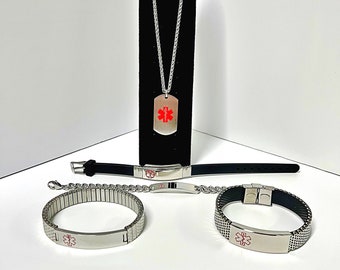 Custom Stainless Steel Medical ID Tag – Personalized & Waterproof, Emergency Alert Accessory