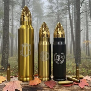 Personalized Bullet Tumbler - Laser Engraved Stainless Steel Water Bottle