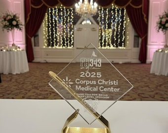 Trofeo de cristal personalizado, premio corporativo grabado a medida, placa de diamante de 7x7