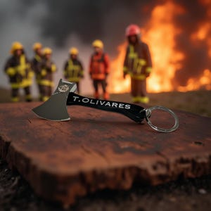 Personalized Firefighter Axe Bottle Opener | Laser Engraved | Keychain Gift