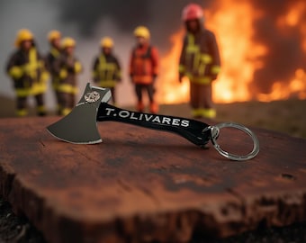 Personalized Firefighter Axe Bottle Opener | Laser Engraved | Keychain Gift