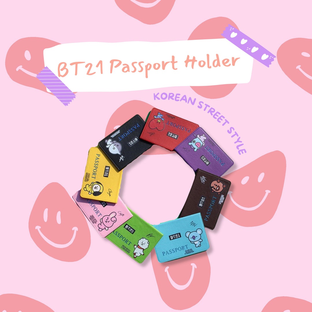 BTS BT21 Passport Holder Bts BT21 Line Passport Holder Bts Merch BTS Kpop BTS Gifts Bangtan