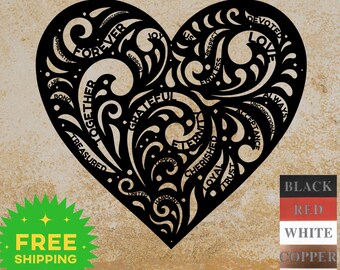Metal Heart Wall Art | Intricate Mandala Design | Anniversary Love Gift | Valentine Romantic Decor | Wedding Gift | Couples Home Art