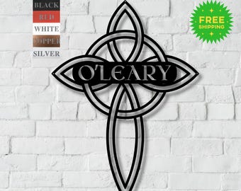 Metal Celtic Cross Wall Art | Irish Heritage Home Decor | Celtic Knot Religious Sign | Indoor Outdoor Irish Art | Celtic Wedding Gift