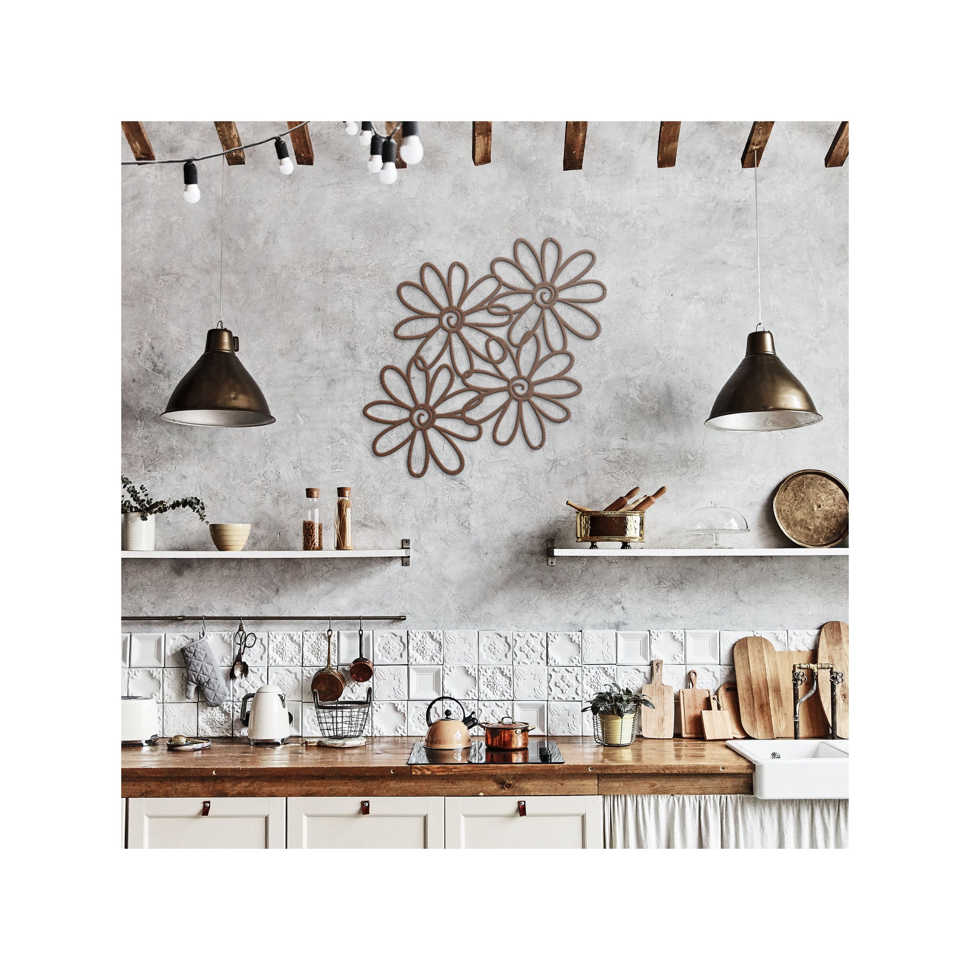 Metal Flower Wall Art, Metal Daisy Wall Art, Outdoor Metal Flower Wall