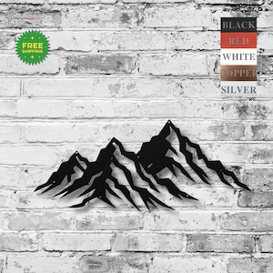 Metal Mountain Range Wall Art: Rustic Cabin Decor, Powder Coated Steel