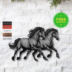 Metal Horse Wall Art | Running Horse Metal Decor | Farmhouse Horse Wall Art | Horse Lover Gift | Western Horse Metal Wall Hanging Art