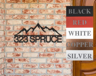 Metal Signs Personalized, Metal Address Sign, Outdoor Name Sign, Mountain Name Address Sign Wall Decor, Housewarming Gifts, Wedding Gift