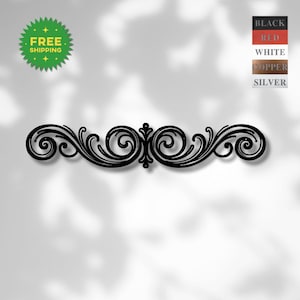 Metal Scroll Wall Art | Rustic Farmhouse Decor Accent | Outdoor Metal Swirl Hanging | Fireplace Mantel Above Door | Victorian Garden Gift