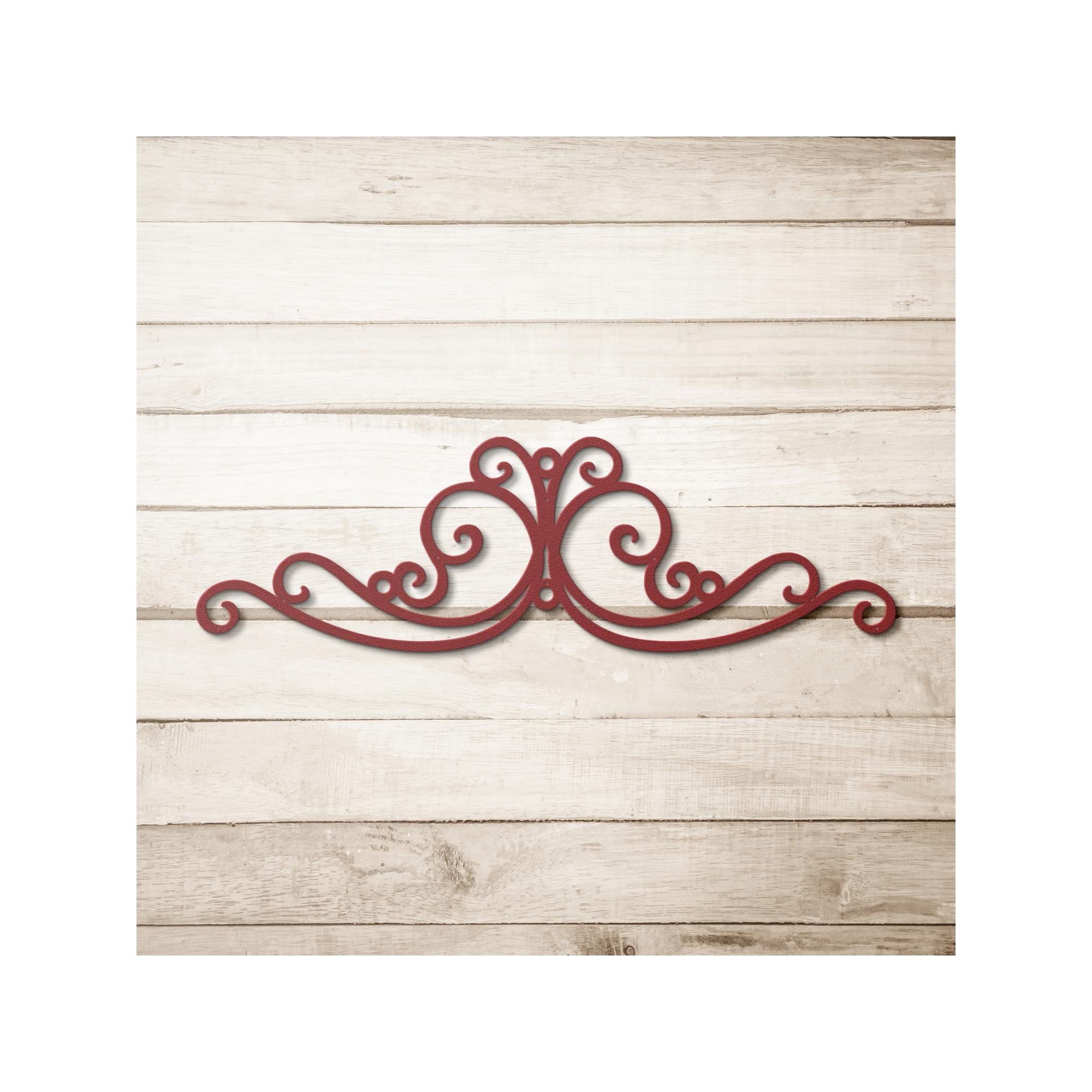 Wide Scroll Wide Metal Scroll Wall Art, Victorian Metal Accent Decor, Short Metal ...