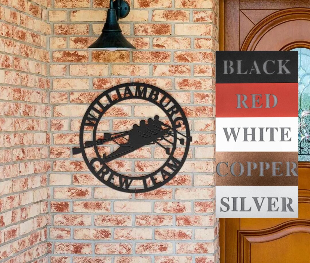 Custom Metal Rowing Team Sign | Personalized Crew Name Wall Art ...
