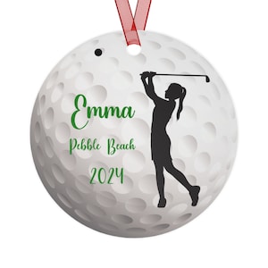 Golf Ornament for Woman, Personalized Golf Ornament, Golfer Christmas Ornament for Woman, Female Golfer Ornament, Custom Golfer Ornament