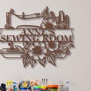 Personalized Sewing Metal Sign, Custom Quilting Sign, Sewing Quilting Decor, gift for grandma,Sewing Machine Sign, Seamstress Holiday Gift