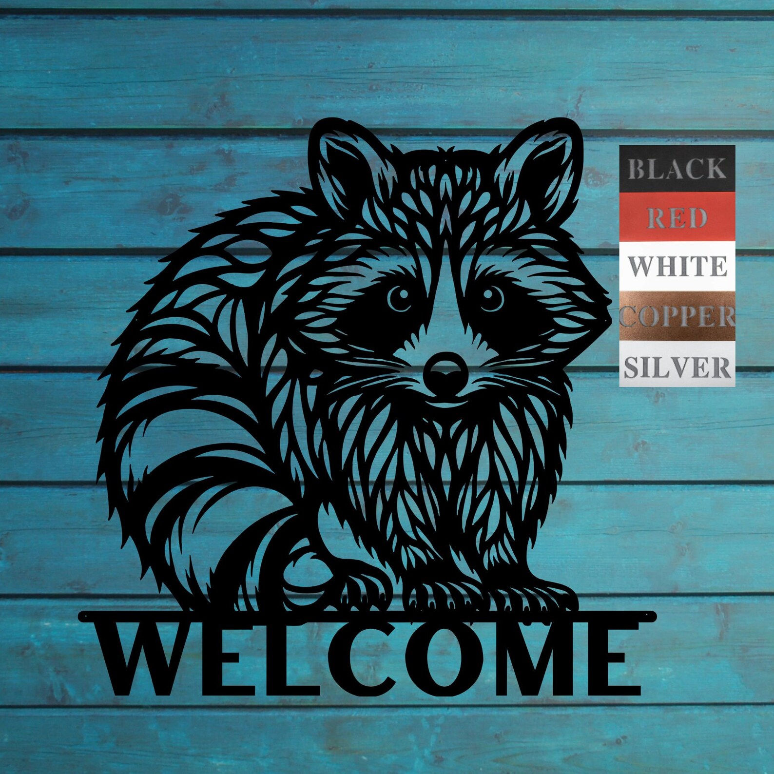 Metal Racoon Panel Metal Racoon Welcome Sign, Racoon Wall Art Decor, Racoon Lover Gifts ...