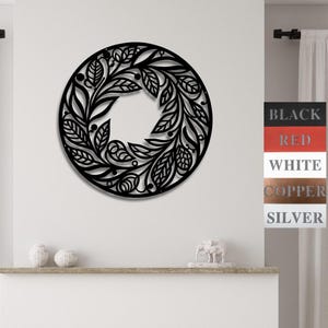 Christmas Metal Wreath Holly Leaves, Berries Bow Outdoor Metal Wall Art, Holiday Porch Decor, Winter Home Decor, Christmas Housewarming gift image 11