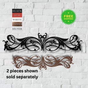 Metal Wall Scroll Victorian Decor | Decorative Door Header | Elegant Swirl Wall Art | Over Door Crown | Above Door Scroll Victorian Style