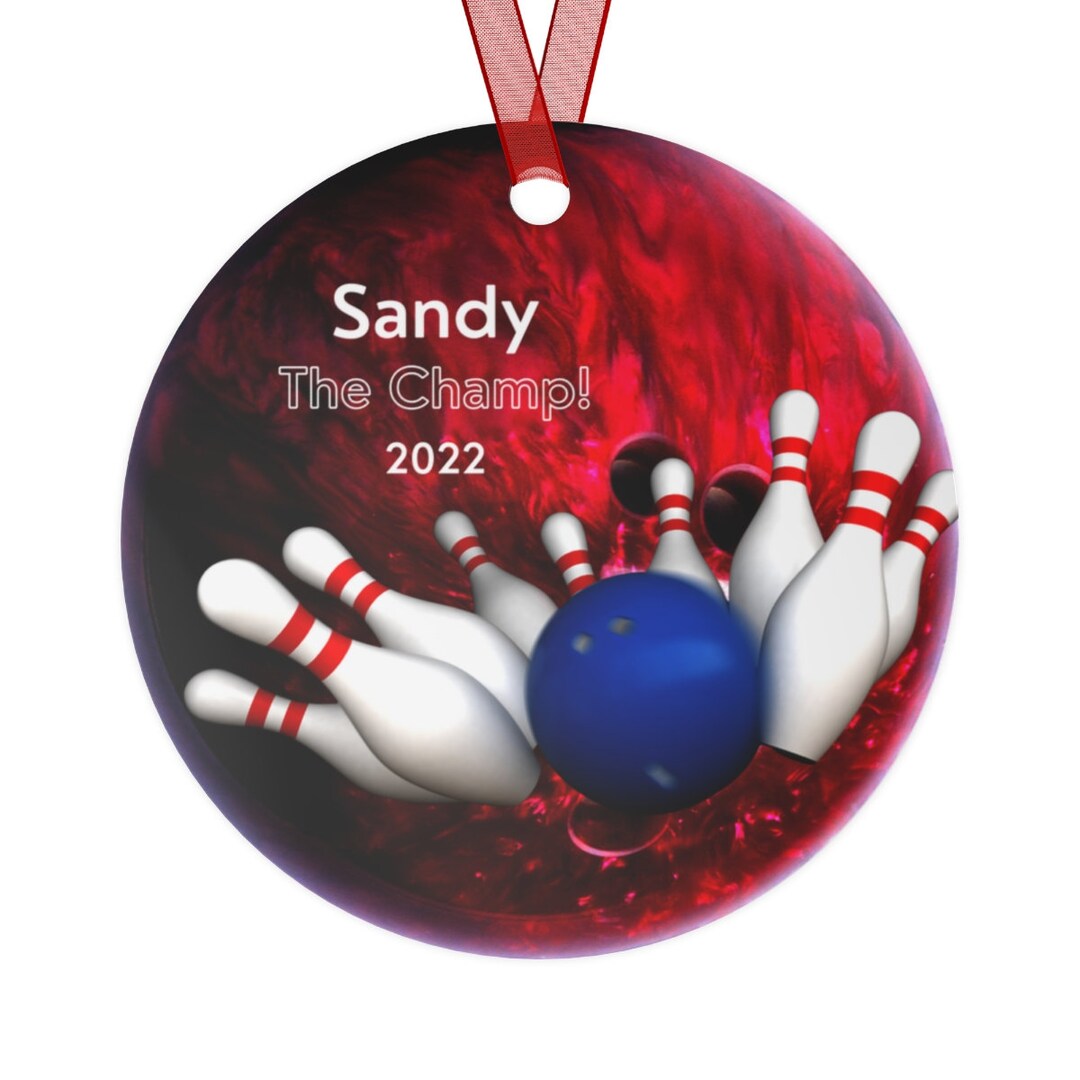Custom Bowling Christmas Ornament, Personalized Bowling Ornament