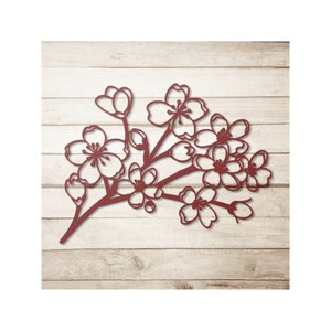 Metal Cherry Blossom Wall Art | Japanese Sakura Branch Decor | Indoor ...