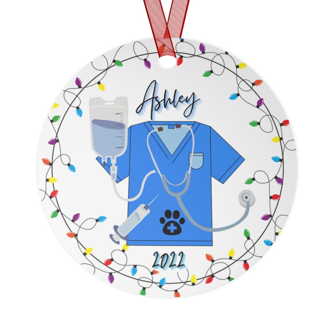 Personalized Vet Christmas Ornament, Veterinarian Christmas Ornament, Personalized Vet Tech