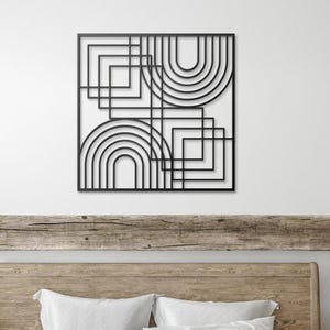 Geometric Lines Metal Wall Art, Geometric Metal Decor, Office Abstract Metal Wall Sculpture, Office Wall Decor, Unique Housewarming Gift
