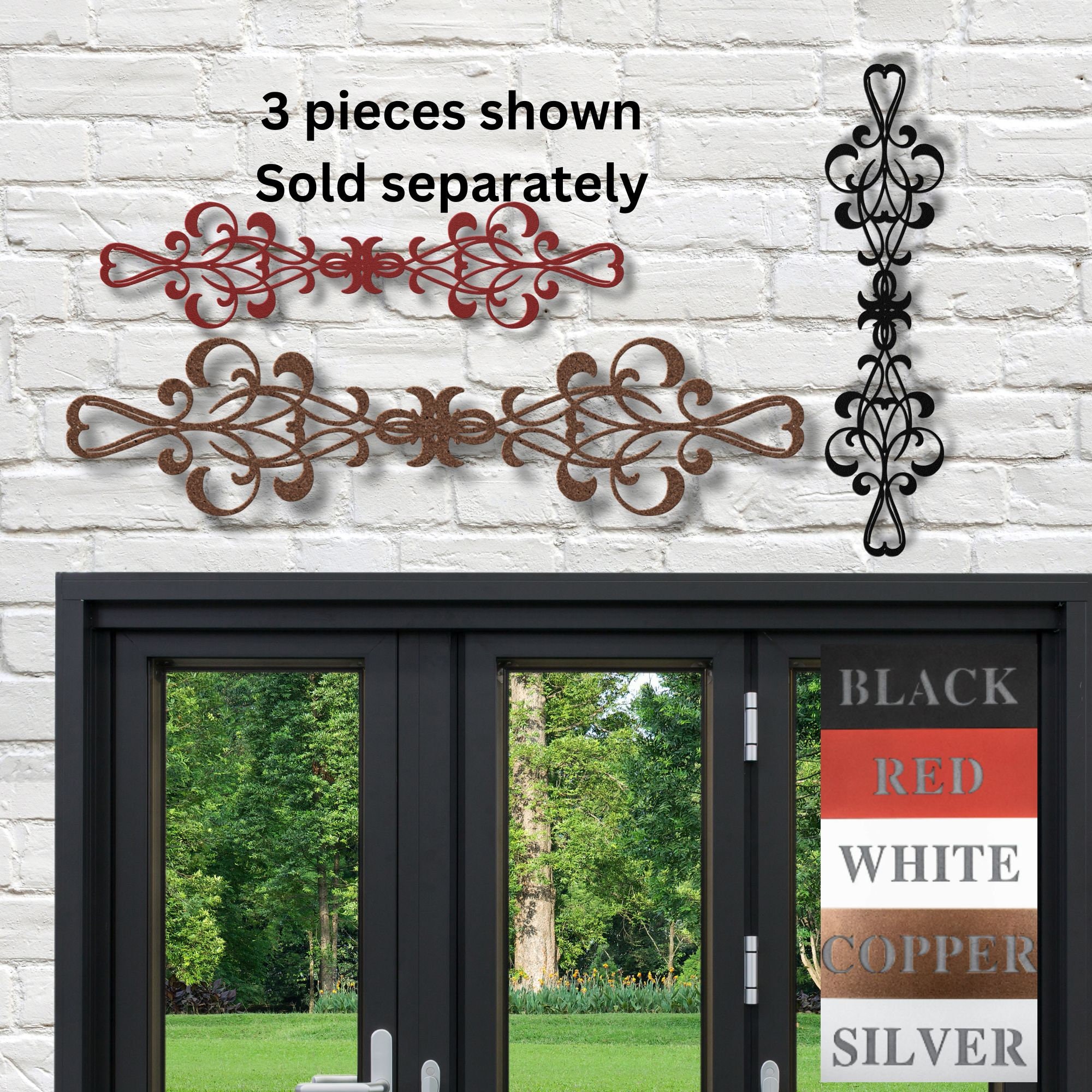 Metal Decorative Scroll Wall Art | Metallic Scrolls Indoor Outdoor Wall